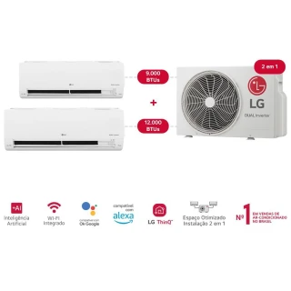 Ar-Condicionado LG Dual Inverter Voice +AI Bi-Split 16.000 BTU (9.000+12.000 BTU) Frio 220V - S32Q16SA212 Ar-Condicionado LG Dual Inverter Voice +AI Bi-Split 16.000 BTU (9.000+12.000 BTU) Frio 220V - S32Q16SA212