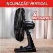 Ventilador de Mesa Essential 140W 40cm 6 Pás 3 Velocidades Preto 220V